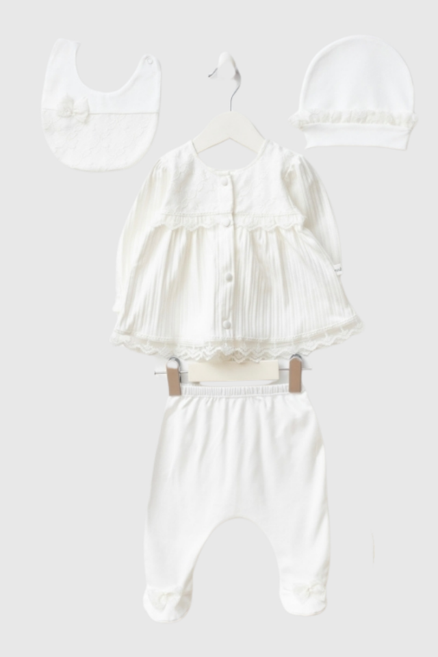 Aven Interlock Kız Bebek Hastane Çıkış Seti %100 Pamuk - 10 Parça