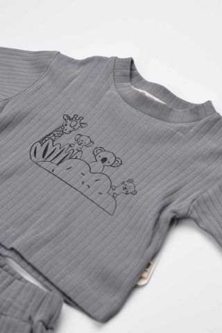 Sevimli Hayvanlar Takım-Gri 9-12 ay