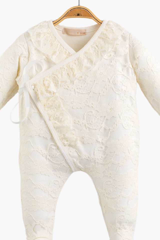 Royale Lace 3 Parça Dantelli Hastane Çıkışı Seti
