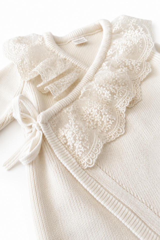 Lumina Premium Lace Knit Yenidoğan Hastane Çıkış Seti 6 Parça