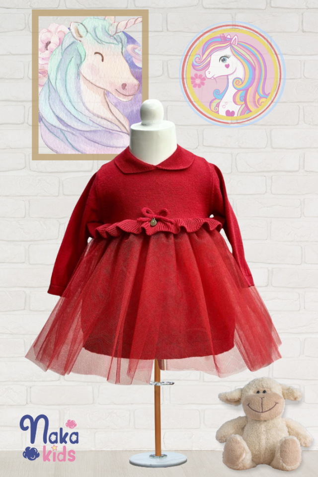 Yıldız Triko Kız Bebek Elbisesi