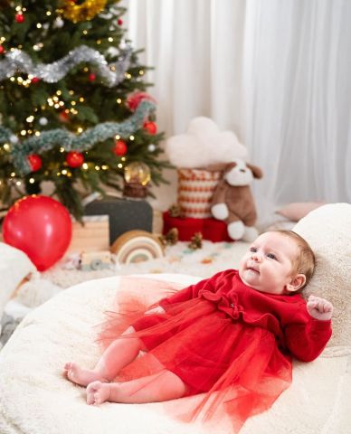 Yıldız Triko Kız Bebek Elbisesi 3-6 ay