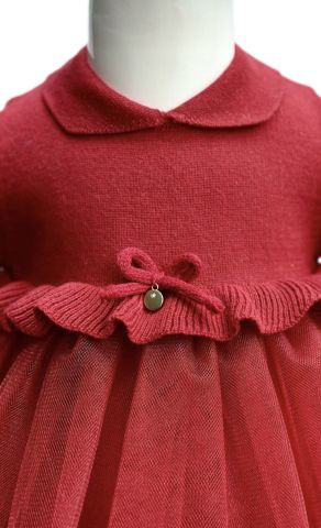 Yıldız Triko Kız Bebek Elbisesi 6-9 ay