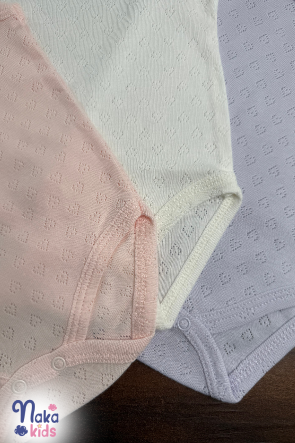 3’lü Kalpli Zıbın Seti – Pembe, Ekru, Lila