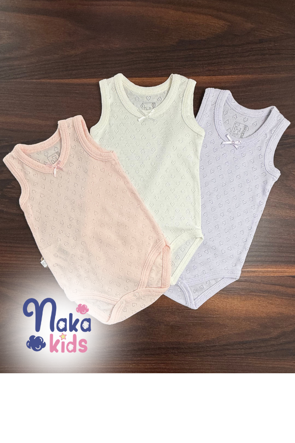 3’lü Kalpli Zıbın Seti – Pembe, Ekru, Lila