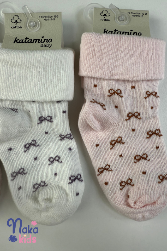 Fiyonk Desenli Soket Bebek Çorapları – Minik Ayaklara Maksimum Sevimlilik!