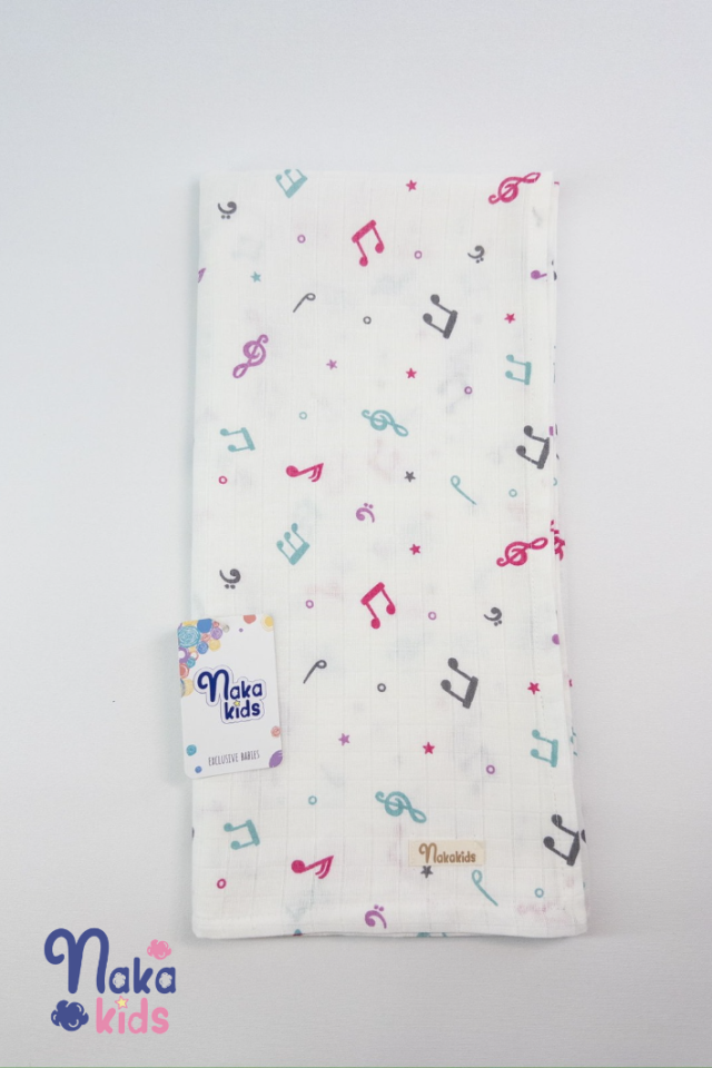 Sevimli Notalar Müslin Örtü