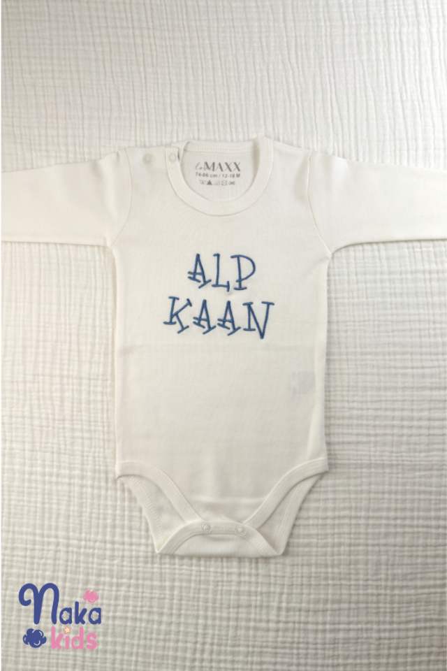 İsme Özel Nakışlı Uzun Kollu Zıbın