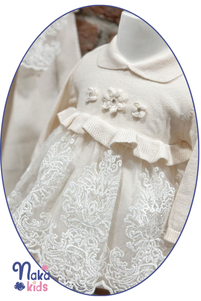 Krem Papatya Kız Bebek Hastane Çıkış Seti