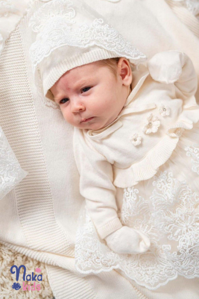 Krem Papatya Kız Bebek Hastane Çıkış Seti