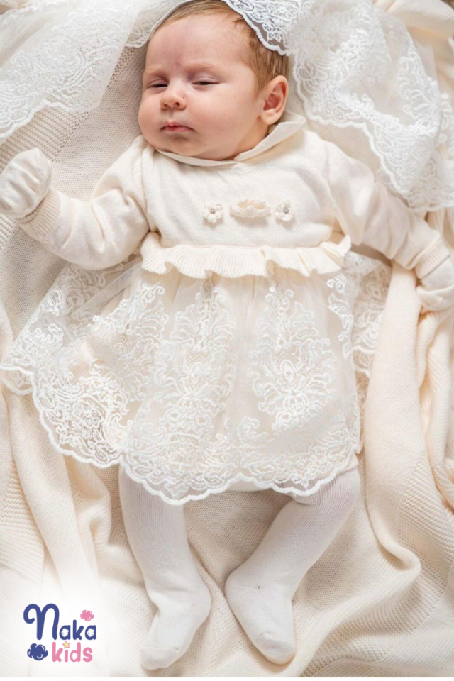 Krem Papatya Kız Bebek Hastane Çıkış Seti