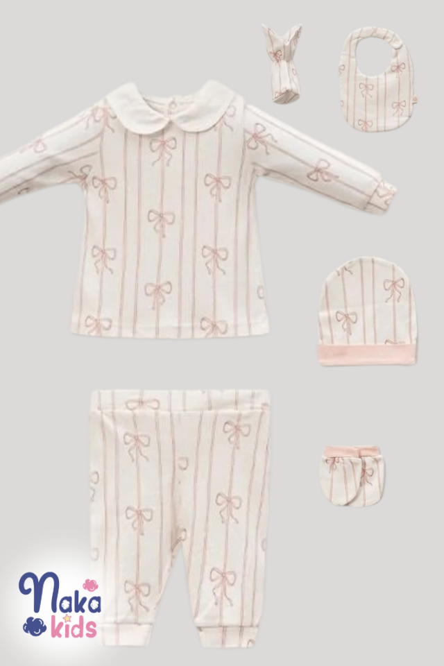 Shine Baby Kız Bebek 8 Parça Hastane Çıkış Seti- Pembe