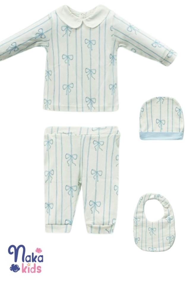 Shine Baby Erkek Bebek 8 Parça Hastane Çıkış Seti- Mavi