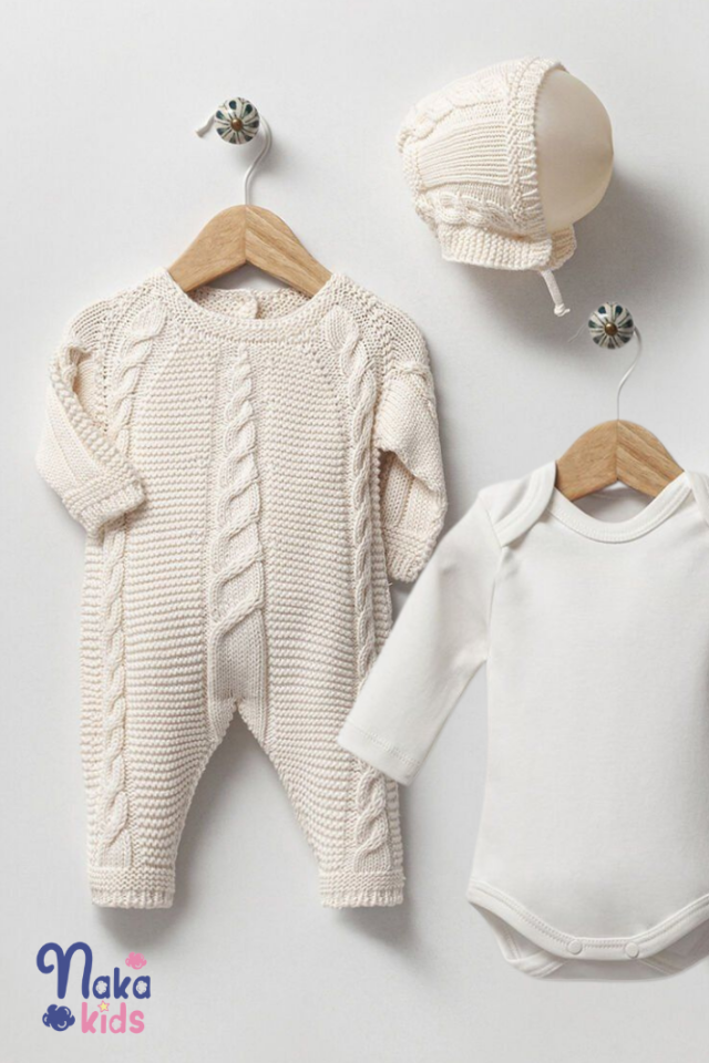 NIPPERLAND La Cashmere Serisi Limited Edition %100 Doğal Pamuklu, Antialerjik Triko 3 Parça Yenidoğan ve Mevlid Seti