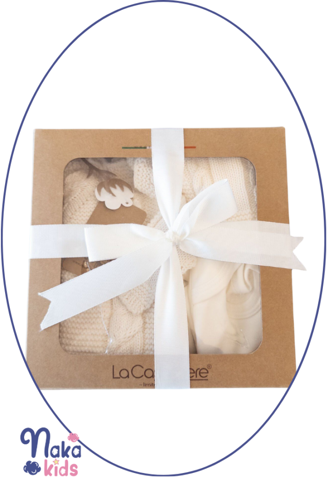 NIPPERLAND La Cashmere Serisi Limited Edition %100 Doğal Pamuklu, Antialerjik Triko 3 Parça Yenidoğan ve Mevlid Seti