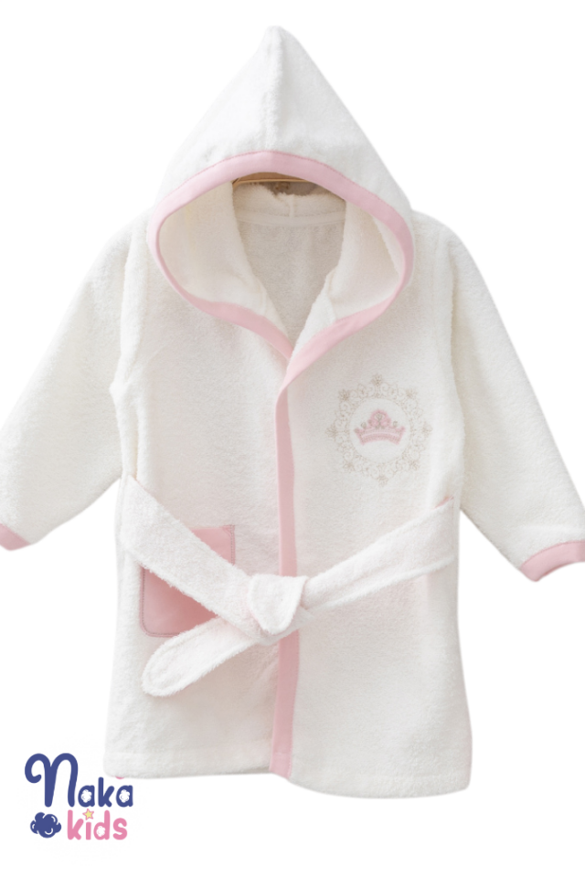 Prenses Tacı Bebek Havlu Bornoz 4 lü Set