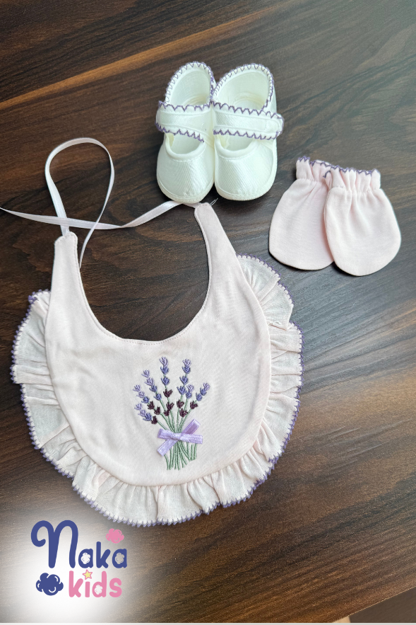 Lavanta Demeti 10 Parça Kız Bebek Hastane Çıkış Seti-Pembe