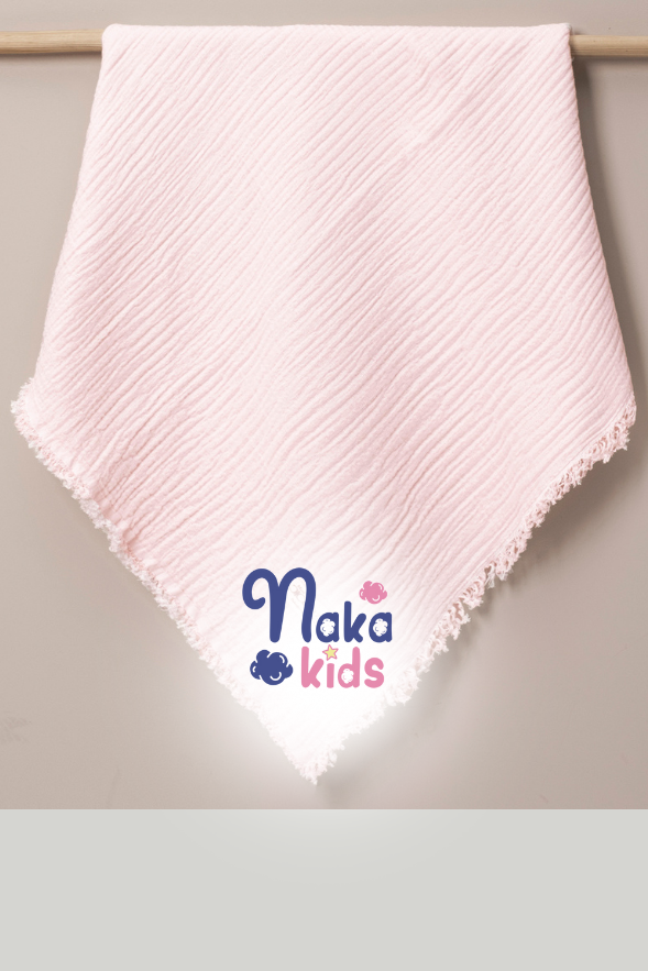 Doğal Müslin Battaniye - 4 Katlı Yumuşaklık 100*120 Pembe