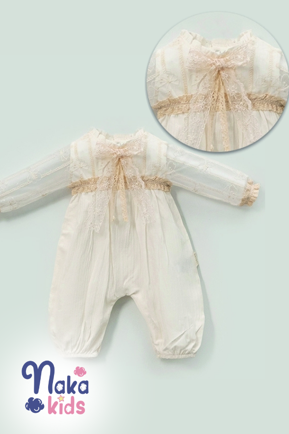 5’li Dantelli Müslin Kız Bebek Hastane Çıkış Seti