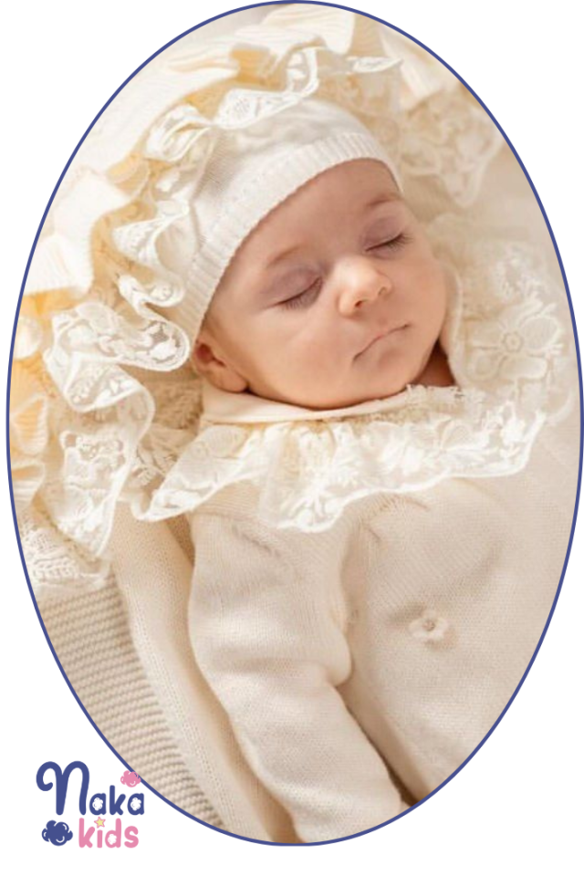 Dantelli Papatya Triko Kız Bebek Hastane Çıkış Seti