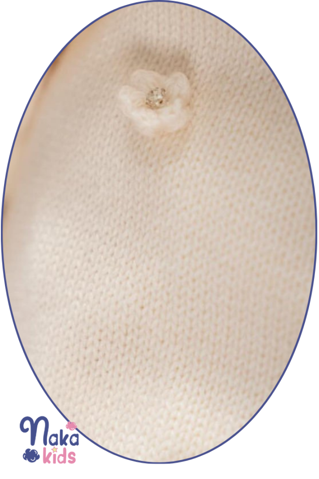 Dantelli Papatya Triko Kız Bebek Hastane Çıkış Seti