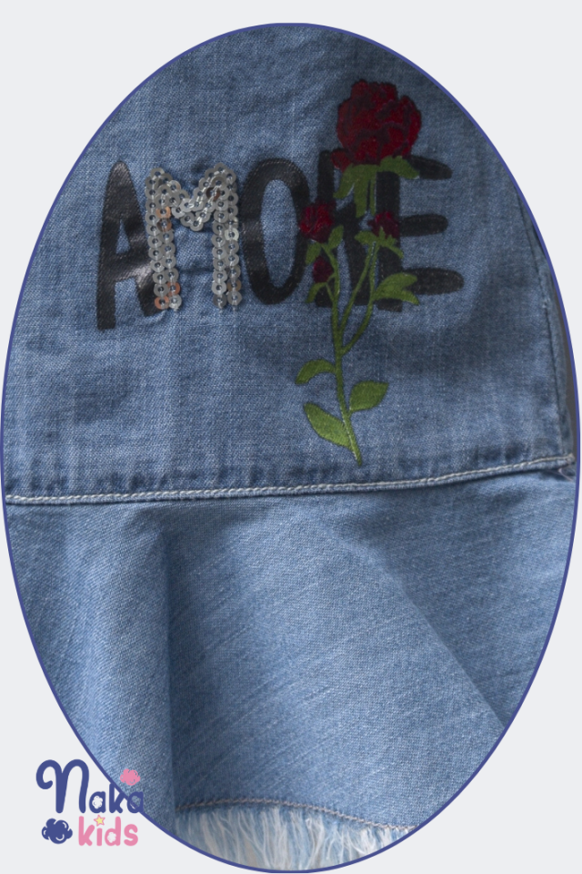 Yaz Masalı Kız Çocuk Kot Etek Salopet