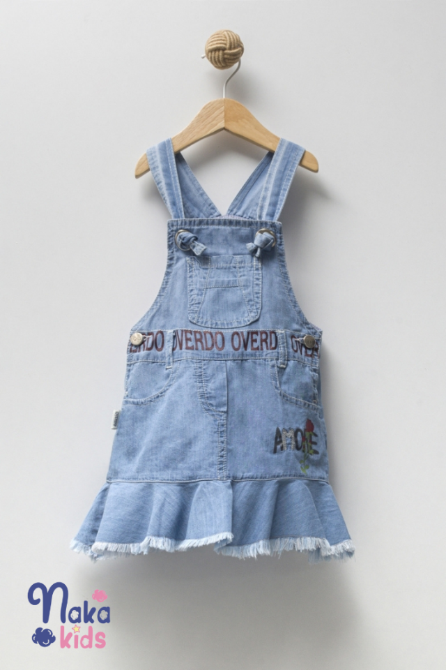 Yaz Masalı Kız Çocuk Kot Etek Salopet