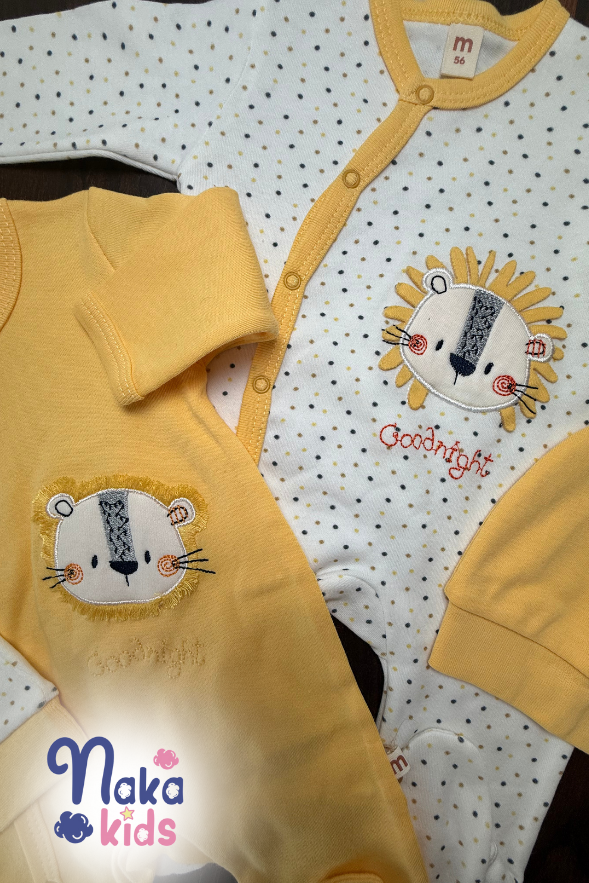 Aslan Nakışlı 4’ü Bebek Tulum ve Şapka Seti